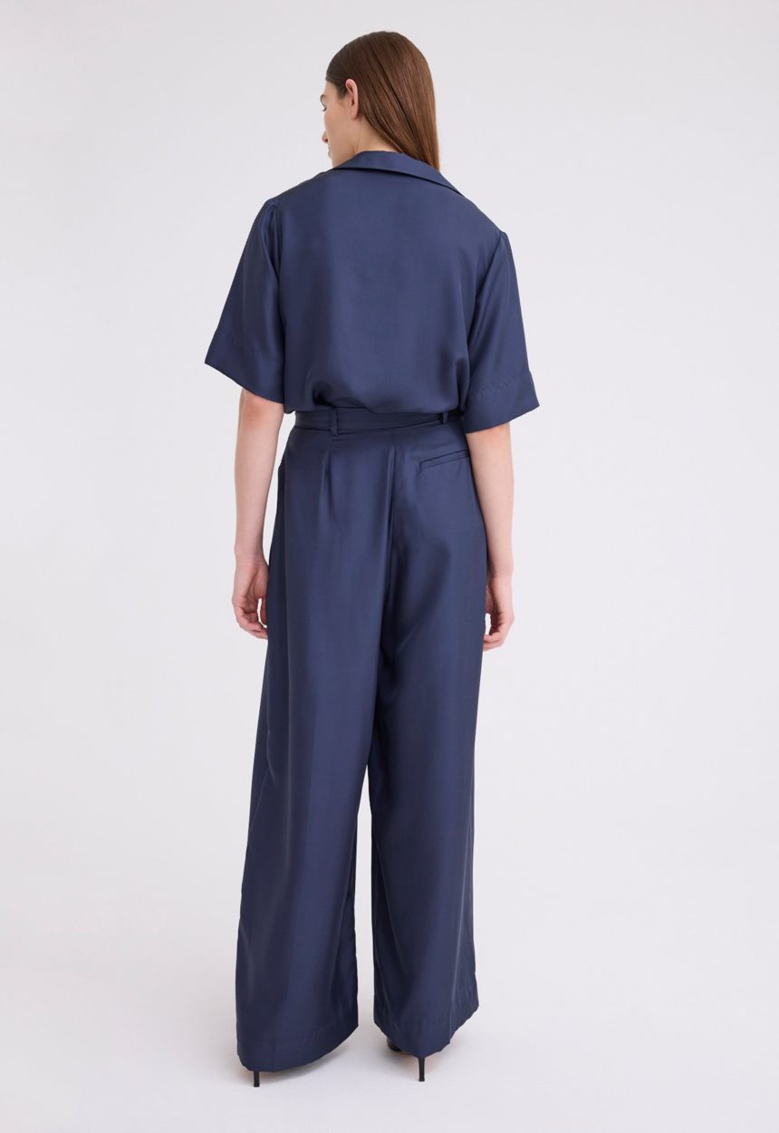 Jac + Jack Poirot Silk Twill Pant - Sly Blue